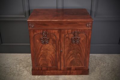 William IV Mahogany Dwarf Linen Press Cupboard Linen press Antique Cabinets 7