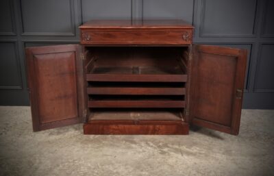 William IV Mahogany Dwarf Linen Press Cupboard Linen press Antique Cabinets 9