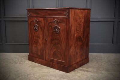 William IV Mahogany Dwarf Linen Press Cupboard Linen press Antique Cabinets 14