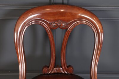 Pair of Mahogany & Leather Library Desk Chairs desk chair Antique Chairs 10