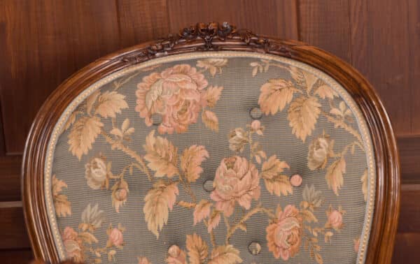 Victorian Walnut His & Her Parlour Chairs SAI2471 - Image 4