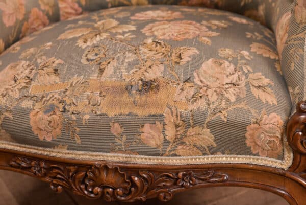 Victorian Walnut His & Her Parlour Chairs SAI2471 - Image 10