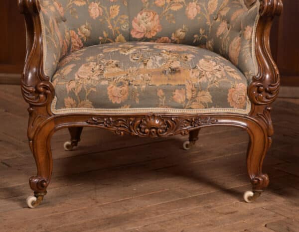 Victorian Walnut His & Her Parlour Chairs SAI2471 - Image 15