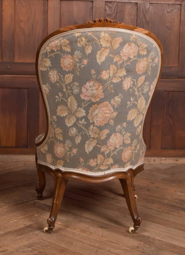Victorian Walnut His & Her Parlour Chairs SAI2471 - Image 21