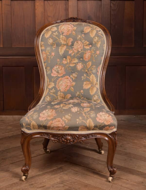 Victorian Walnut His & Her Parlour Chairs SAI2471 - Image 19