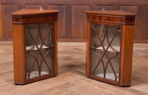 Pair Of Edwardian Mahogany Corner Cabinets SAI2309