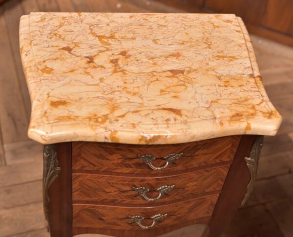Pair of Mahogany Marquetry Bedside Cabinets/ Drawers SAI2704 - Image 3