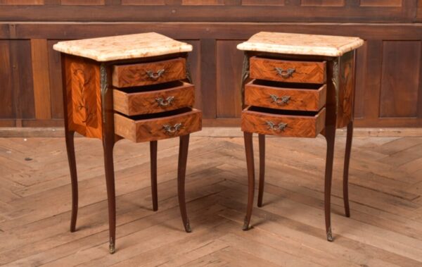 Pair of Mahogany Marquetry Bedside Cabinets/ Drawers SAI2704 Antique Cabinets 16