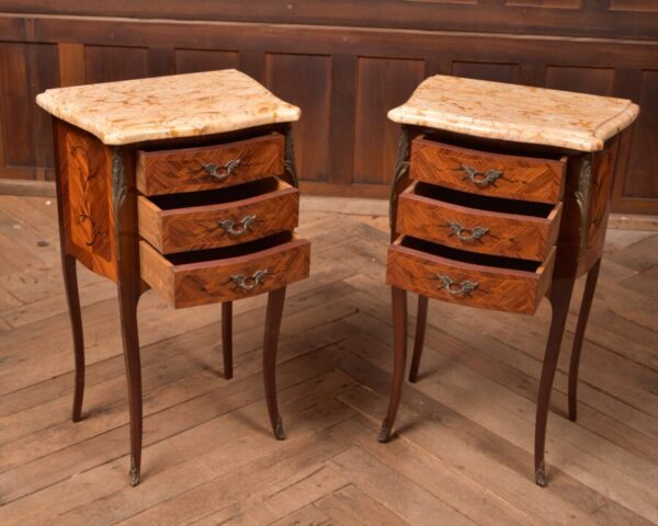 Pair of Mahogany Marquetry Bedside Cabinets/ Drawers SAI2704 - Image 13