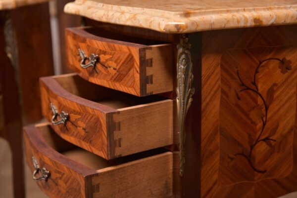 Pair of Mahogany Marquetry Bedside Cabinets/ Drawers SAI2704 - Image 10