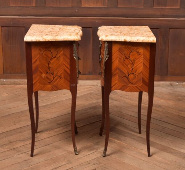 Pair of Mahogany Marquetry Bedside Cabinets/ Drawers SAI2704 Antique Cabinets 9
