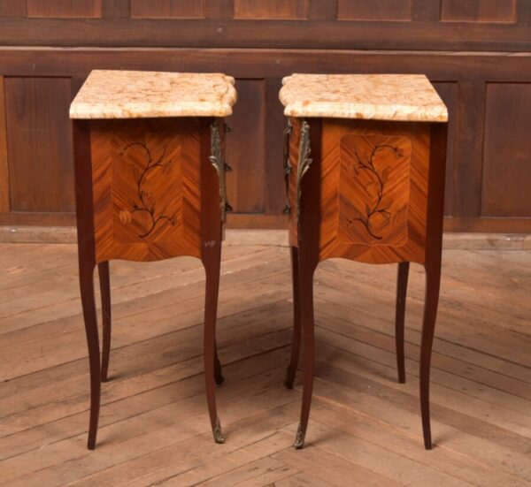 Pair of Mahogany Marquetry Bedside Cabinets/ Drawers SAI2704 - Image 7