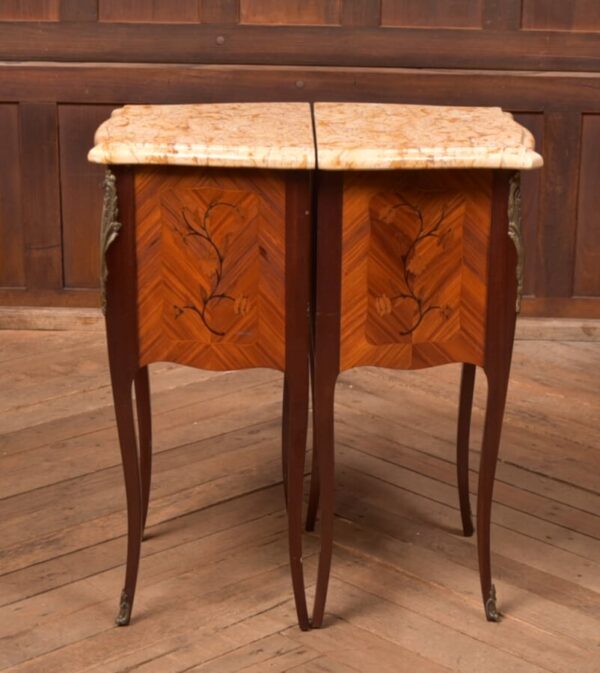 Pair of Mahogany Marquetry Bedside Cabinets/ Drawers SAI2704 - Image 6