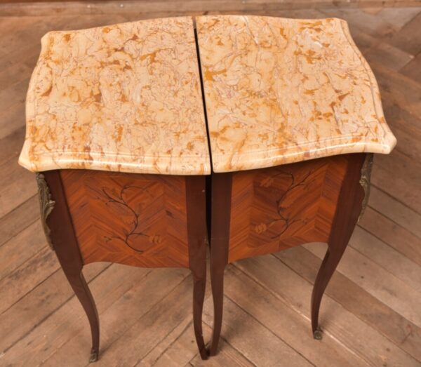 Pair of Mahogany Marquetry Bedside Cabinets/ Drawers SAI2704 - Image 5