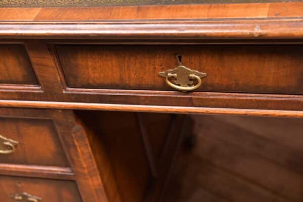 Neat Proportioned Edwardian Walnut Pedestal Desk SAI2337 - Image 2