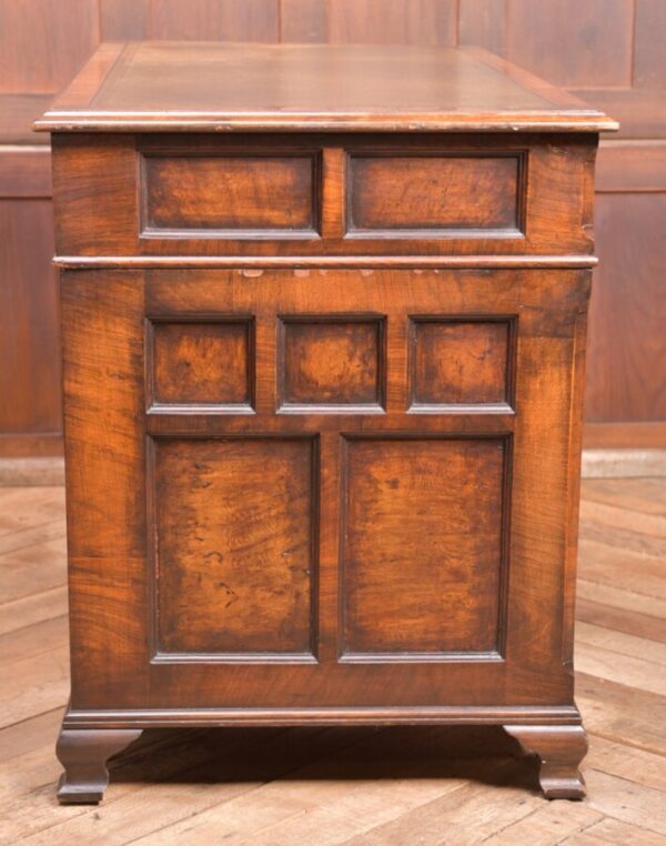 Neat Proportioned Edwardian Walnut Pedestal Desk SAI2337 - Image 17