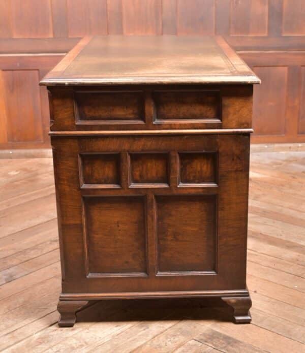 Neat Proportioned Edwardian Walnut Pedestal Desk SAI2337 - Image 12