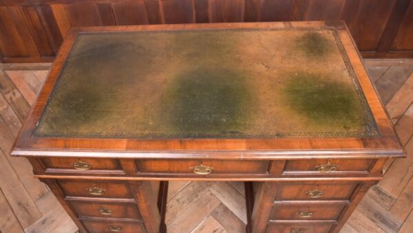 Neat Proportioned Edwardian Walnut Pedestal Desk SAI2337 - Image 7