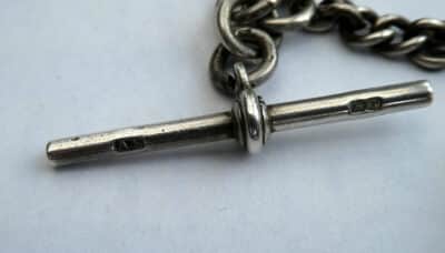 Bloodstone Silver Fob With Solid Silver Pocket Watch Chain T-bar & Lobster Clip Circa 1906 - Image 4