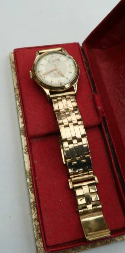 Vintage Roamer Premier Gents 9ct Watch 17J On Rolled Gold Clewco Strap Gold Jewellery, Antique Watches 5