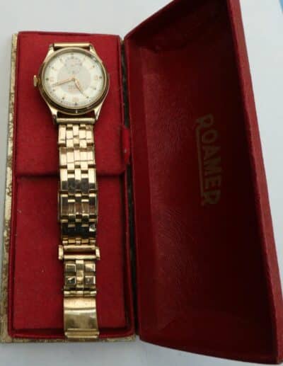 Vintage Roamer Premier Gents 9ct Watch 17J On Rolled Gold Clewco Strap