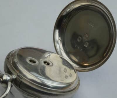 Heavy Silver JW Benson London Pocket Watch 1913 Makers To The Queen - Image 4