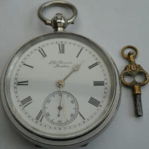 Heavy Silver JW Benson London Pocket Watch 1913 Makers To The Queen pocket watch Antique Silver 3