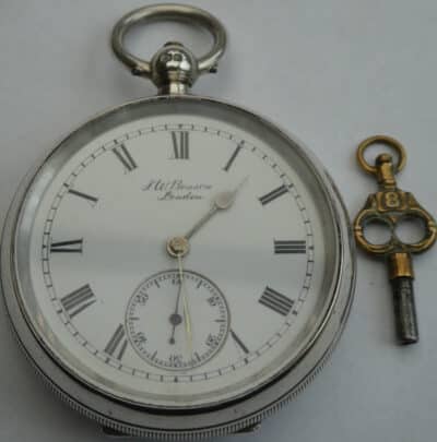 Heavy Silver JW Benson London Pocket Watch 1913 Makers To The Queen - Image 7