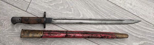 1907 pattern British bayonet very unusual painted red and gold Military & War Antiques 7