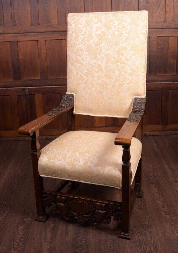 19th Century Walnut Throne Chair SAI1841 - Image 7