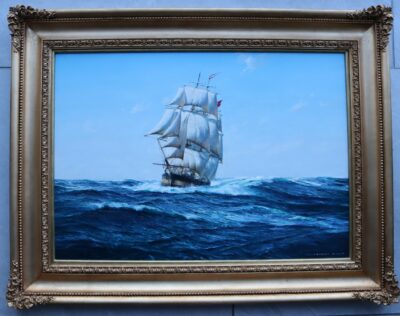 Gordon Ellis (1920-1978), The Liverpool whaler 'Golden Lyon', oil on board. - Image 2