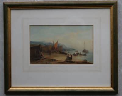 Samuel Owen (1768-1857) Fisherfolk on the beach, signed 'Owen' lower right. - Image 2