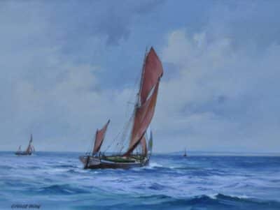 George Shaw (1929-1989), A Fine Thames Barge, oil on canvas.