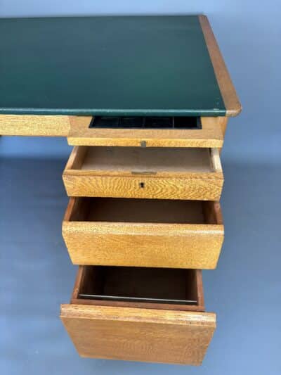 Large Mid Century Oak Writing Desk by Carsons - Image 4
