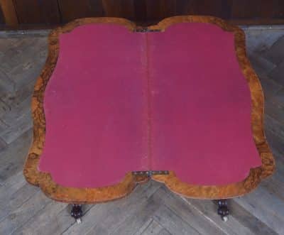 Victorian Walnut Fold-over Games Table SAI3221 - Image 11