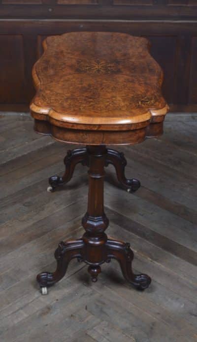 Victorian Walnut Fold-over Games Table SAI3221 - Image 7