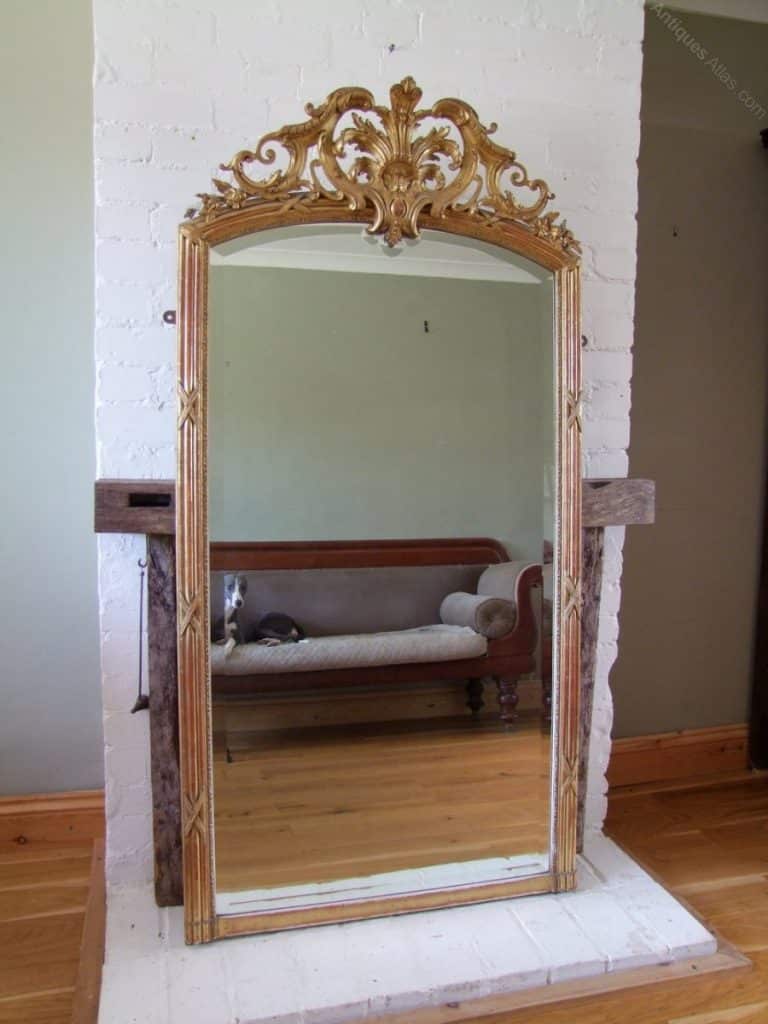 French gilt overmantel mirror