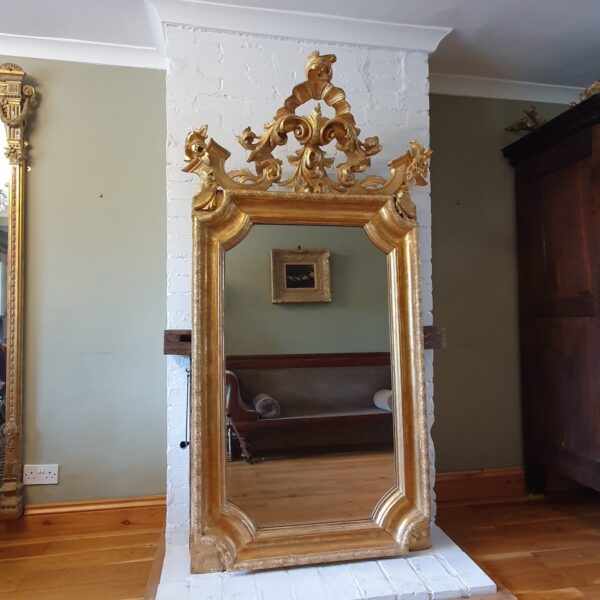 French giltwood wall mirror