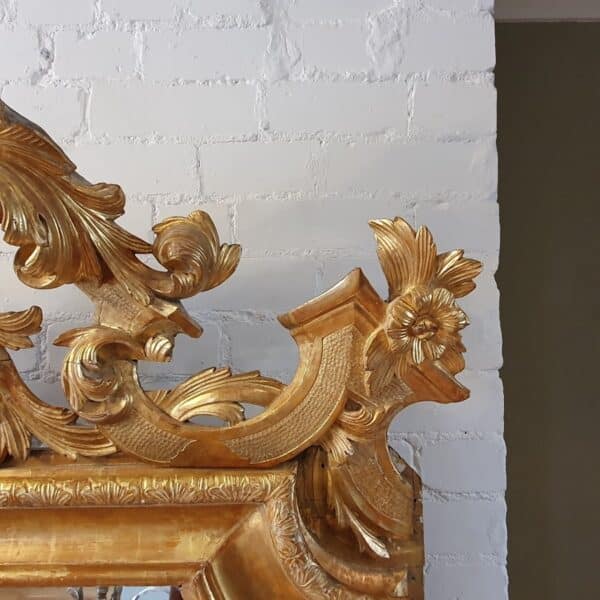 French giltwood wall mirror - Image 5