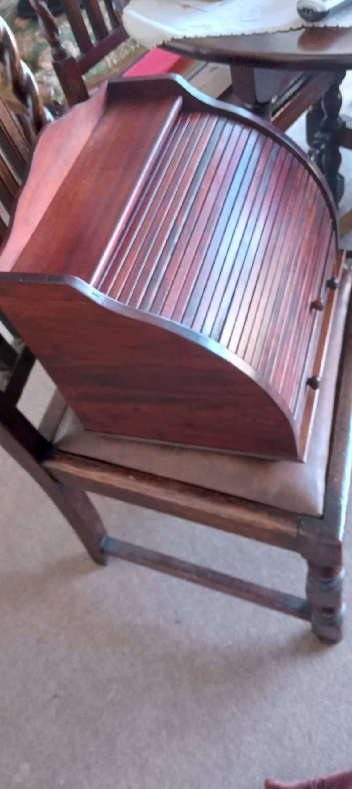 A MAHOGANY DESK TIDE with Tambour Closure c1997 Miscellaneous
