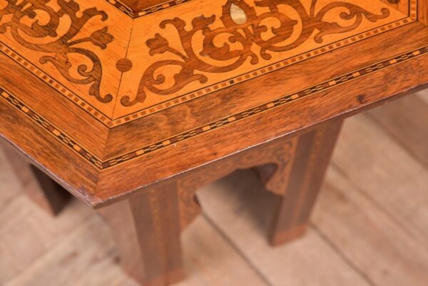 Hexagonal Inlaid Islamic Table SAI2064 - Image 3