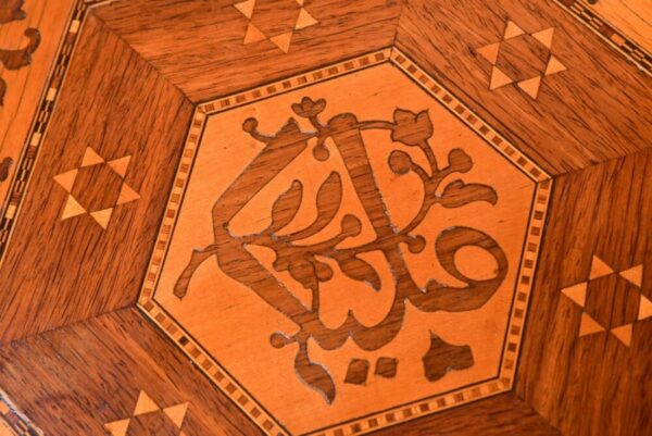 Hexagonal Inlaid Islamic Table SAI2064 - Image 4