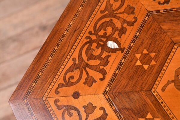 Hexagonal Inlaid Islamic Table SAI2064 - Image 5