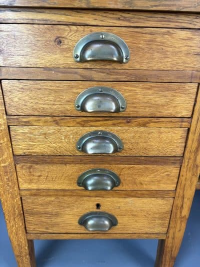1930s Single Pedestal Solid Oak Desk - Image 6