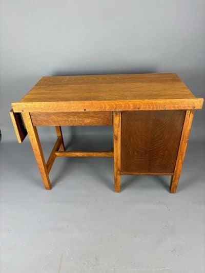 1930s Single Pedestal Solid Oak Desk - Image 9