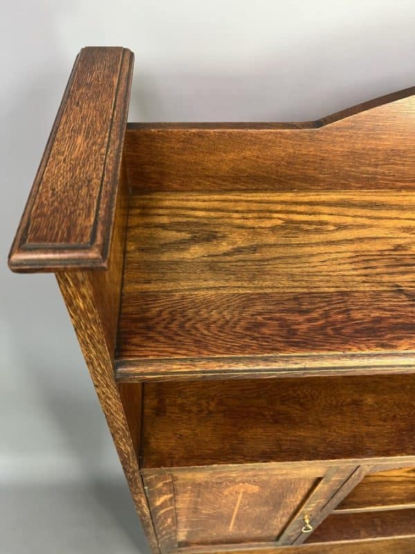 Arts & Crafts Oak Bookcase c1900 - Image 6