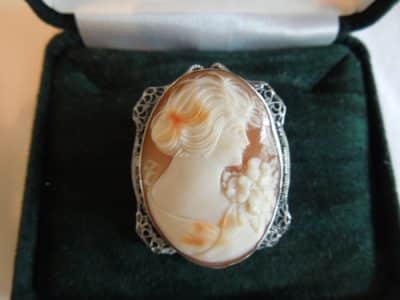 Silver Filligree Cameo Brooch/Pin - Image 2