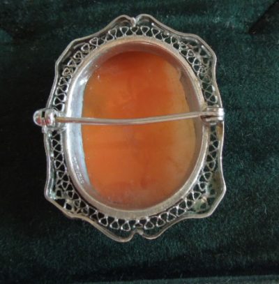 Silver Filligree Cameo Brooch/Pin - Image 3