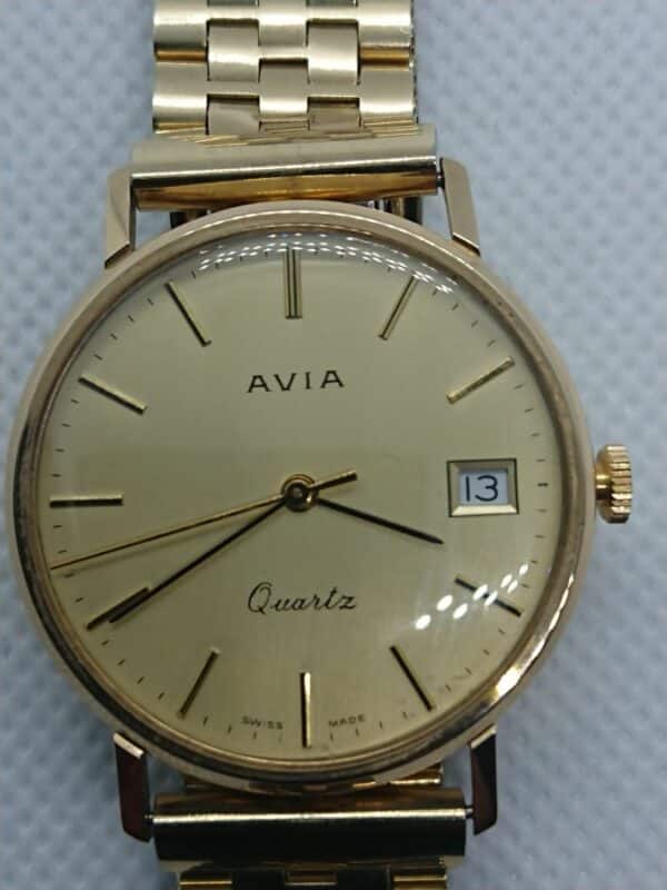 Gent's Avia 9ct Gold Cased Quartz Wristwatch - Image 2