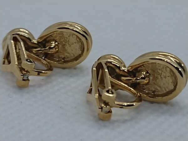 Vintage Black Opal and Diamante Clip on Earrings - Image 3